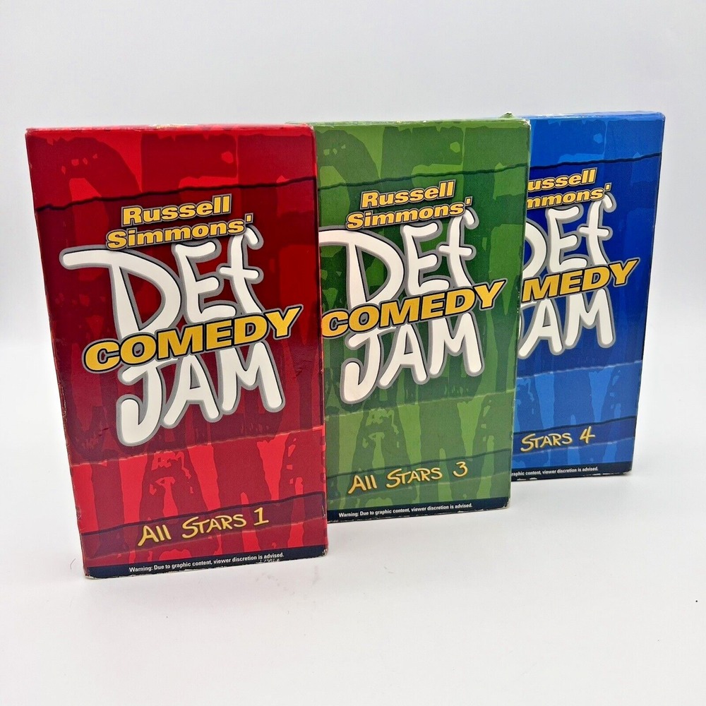 Russell Simmons Def Comedy JAM 1, 3, & 4 Lot‎ VHS Bundle of 3 Tested